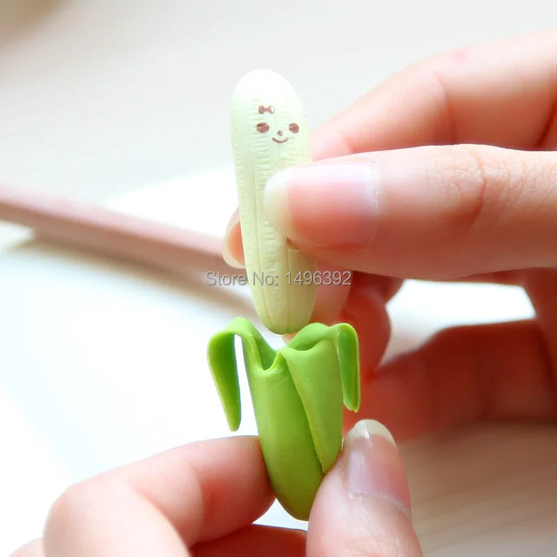 SMILING BANANA ERASERS 2PCS