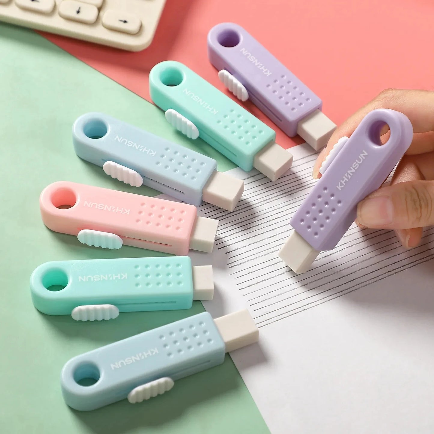 COLORFUL PUSH PULL ERASER