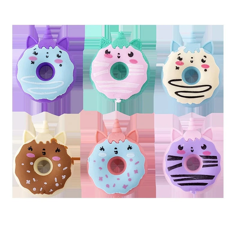 CUTE UNICORN DONUT ERASERS 3pcs